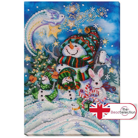 CHRISTMAS SNOWMAN NEW YEARS NIGHT ABRIS ART BEAD EMBROIDERY KIT large ( AB-650)