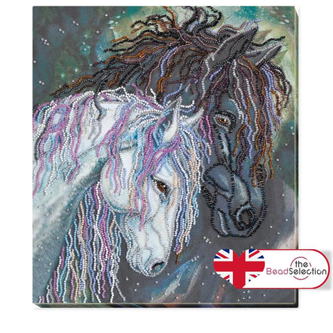 HORSES DEVOTION ABRIS ART BEAD EMBROIDERY KIT large 30cm x 30cm ( AB-752)