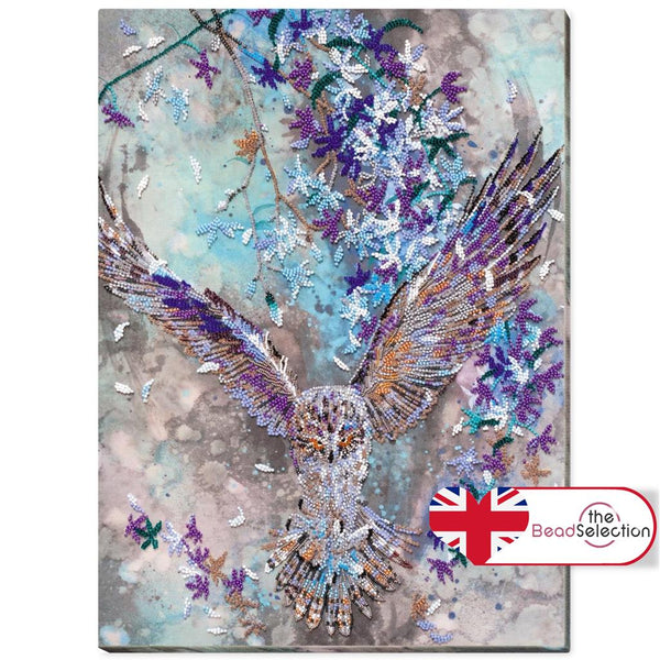 OWL IN THE MORNING HAZE ABRIS ART BEAD EMBROIDERY KIT large 44cm x 33cm (AB-758)