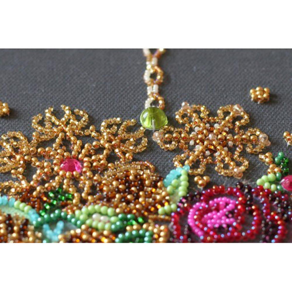 NEW YEAR WREATH ABRIS ART BEAD EMBROIDERY KIT large 38cm x 27cm ( AB-828 )