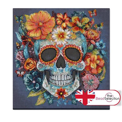 CALAVERA MEXICAN SUGAR SKULL ABRIS ART BEAD EMBROIDERY KIT 25cm x 25cm ( AB-899)