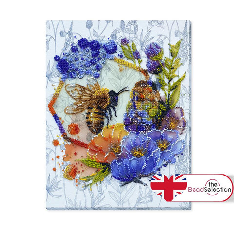 FLOWER HONEY BEE ABRIS ART BEAD EMBROIDERY KIT large 26cm x 20cm ( AB-906)