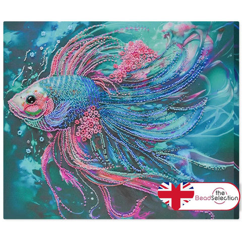 AT DEPTH FISH ABRIS ART BEAD EMBROIDERY KIT large 33cm x 30cm ( AB-911)
