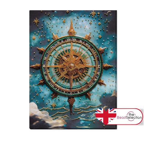 FIND YOUR WAY COMPASS ABRIS ART BEAD EMBROIDERY KIT large 30cm x 20cm ( AB-932)
