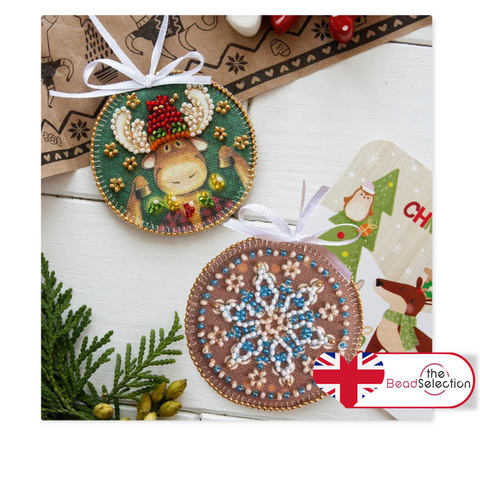 CHRISTMAS LIGHTS MOOSE ABRIS ART BEAD EMBROIDERY KIT XMAS DECORATION (ABT014