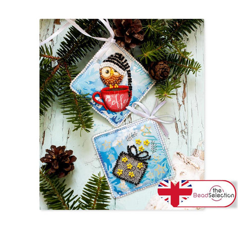 CHRISTMAS WINTER OWL ABRIS ART BEAD EMBROIDERY KIT  XMAS DECORATION (ABT016)