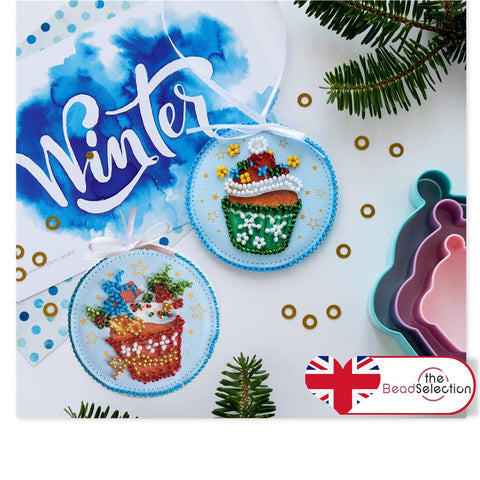 CHRISTMAS CAKE NEW YEAR SWEETS ABRIS ART BEAD EMBROIDERY KIT DECORATION (ABT019)
