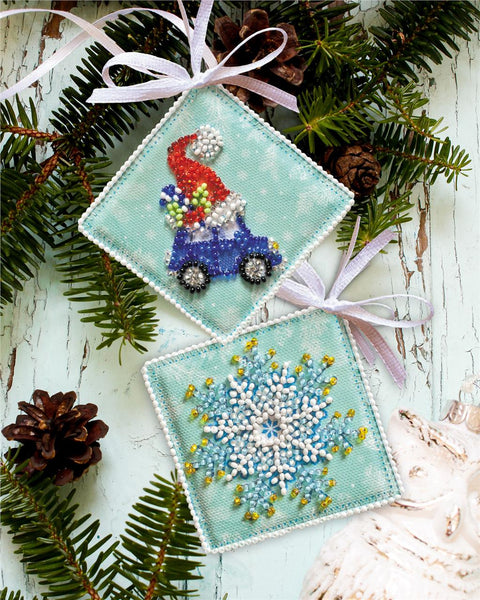 CHRISTMAS GONKS GIFTS RUSH ABRIS ART BEAD EMBROIDERY KIT DECORATION (ABT023)