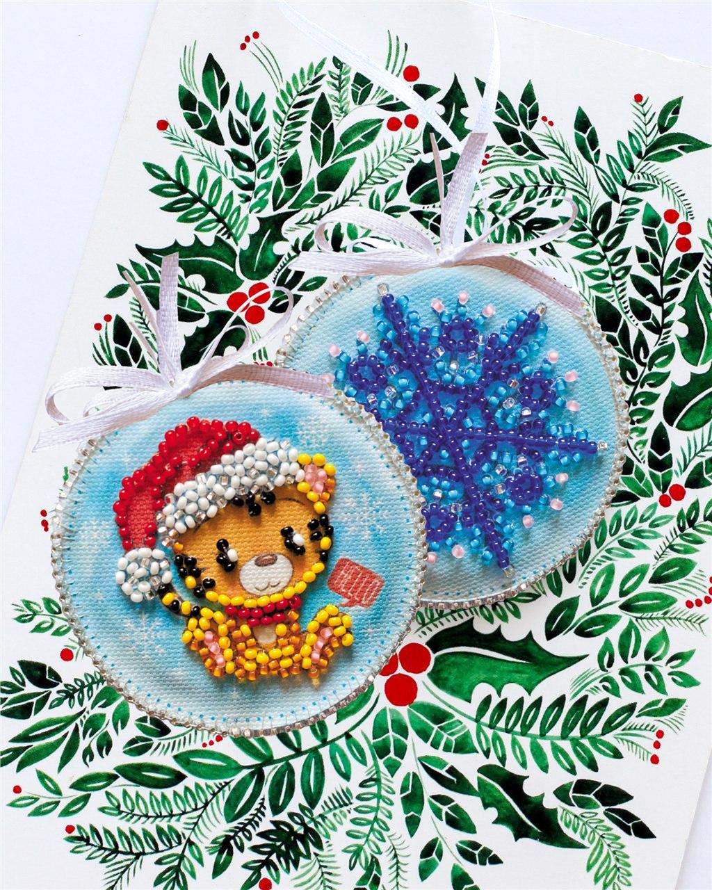 TIGER CUB ABRIS ART BEAD EMBROIDERY KIT DECORATION 6.5cm x 6.5cm (ABT024)