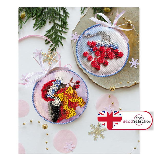 HANDSOME CHRISTMAS ROBIN ABRIS ART BEAD EMBROIDERY KIT DECORATION (ABT027)