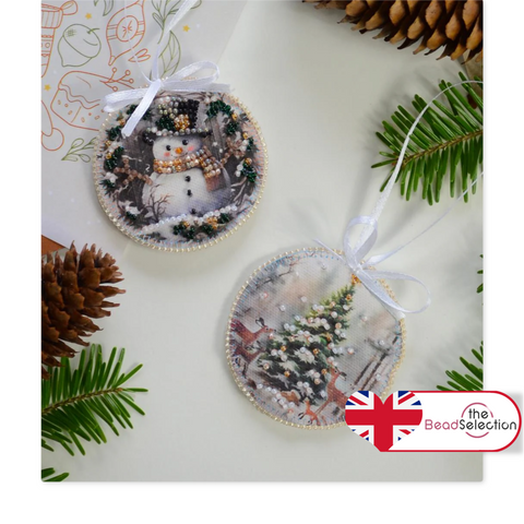 CHRISTMAS SNOWMAN WINTER GUEST ABRIS ART BEAD EMBROIDERY KIT DECORATION (ABT031)