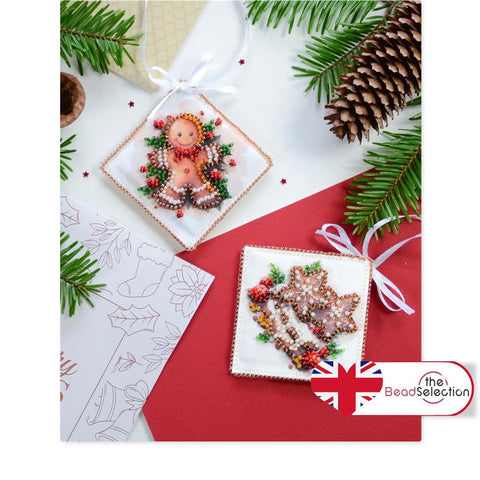 CHRISTMAS HOLIDAY BAKING ABRIS ART BEAD EMBROIDERY KIT DECORATION (ABT033)