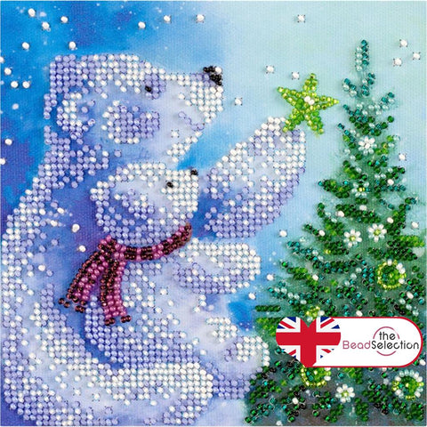 UMKA POLAR BEARS CHRISTMAS TREE ABRIS ART BEAD EMBROIDERY KIT MIDI ( AM-175 )