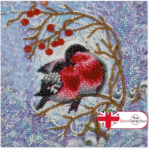 CHRISTMAS ROBINS WARMTH TOGETHER ABRIS ART BEAD EMBROIDERY KIT ( AM-183)