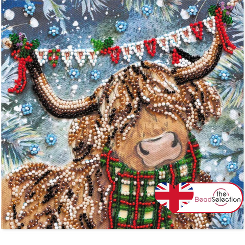 CHRISTMAS GOBY HIGHLAND COW ABRIS ART BEAD EMBROIDERY KIT MIDI ( AM-216)