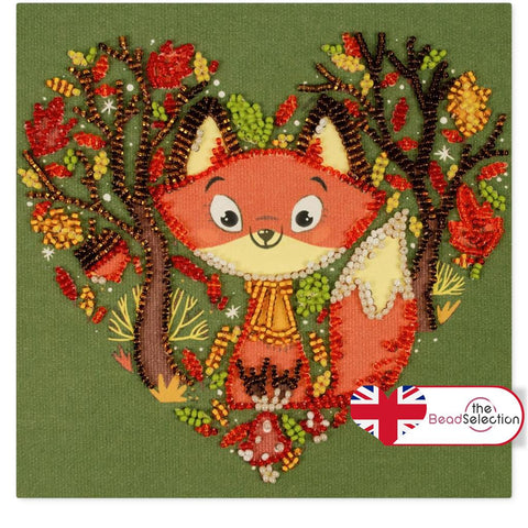 RED FOX ABRIS ART BEAD EMBROIDERY KIT MIDI 15cm x 15cm ( AM-243 )