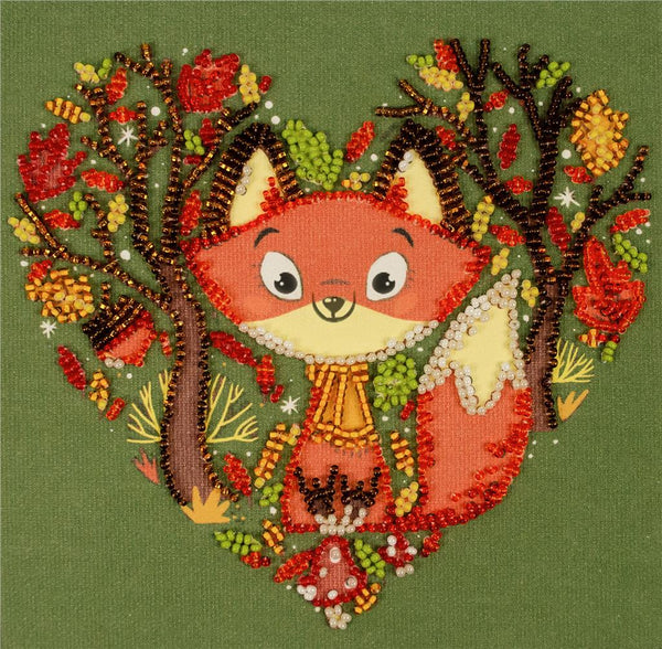 RED FOX ABRIS ART BEAD EMBROIDERY KIT MIDI 15cm x 15cm ( AM-243 )