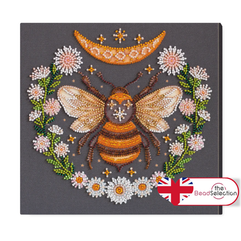 HONEY DREAM BEE ABRIS ART BEAD EMBROIDERY KIT MIDI 20cm x 20cm ( AMB-066 )