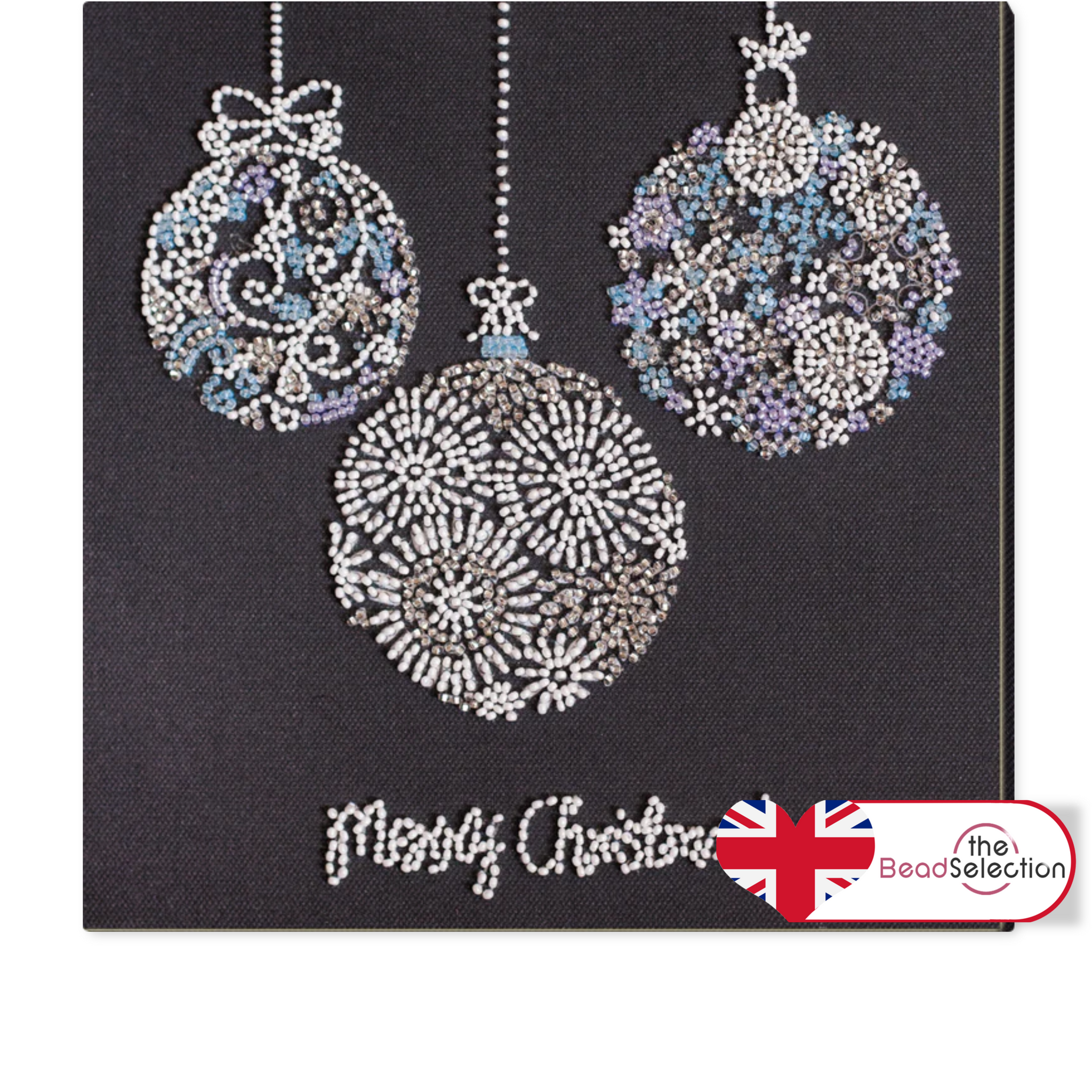 CHRISTMAS BAUBLES LACE BALLS ABRIS ART BEAD EMBROIDERY KIT MIDI ( AMB-077 )