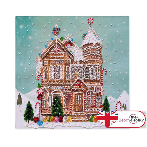 CHRISTMAS GINGERBREAD HOUSE ABRIS ART BEAD EMBROIDERY KIT 20cm x 20cm ( AMB-084)