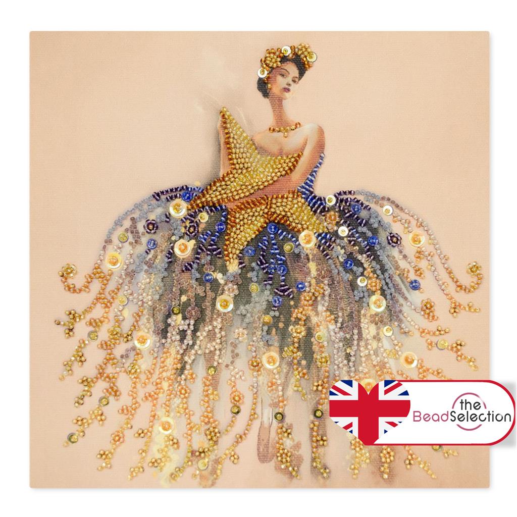 STAR WALTZ LADY ABRIS ART BEAD EMBROIDERY KIT MIDI 20cm x 20cm ( AMB-097 )