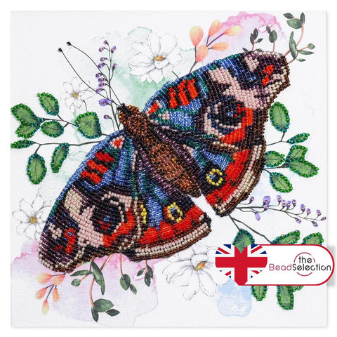COLOUR HARMONY BUTTERFLY ABRIS ART BEAD EMBROIDERY KIT 20cm x 20cm ( AMB-103)