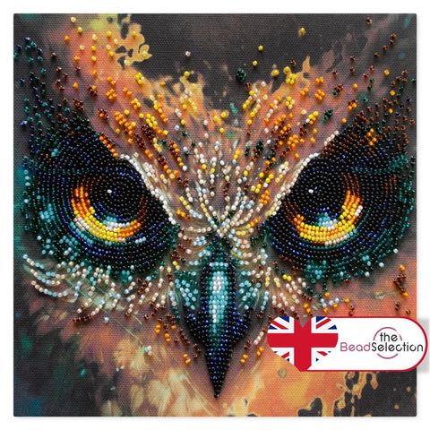 FEARLESS OWL ABRIS ART BEAD EMBROIDERY KIT MIDI 20cm x 20cm ( AMB-107)