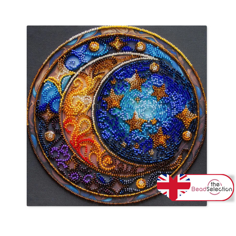 MAGICAL DREAMS MOON AND STARS ABRIS ART BEAD EMBROIDERY KIT MIDI ( AMB-108)