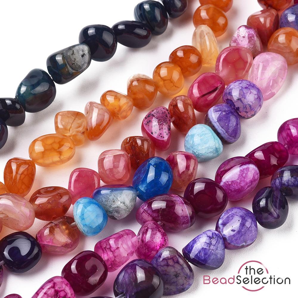 Agate Gemstone Tumbled Nugget Chip Beads 8mm -13mm Mixed Colour 45+ GC16