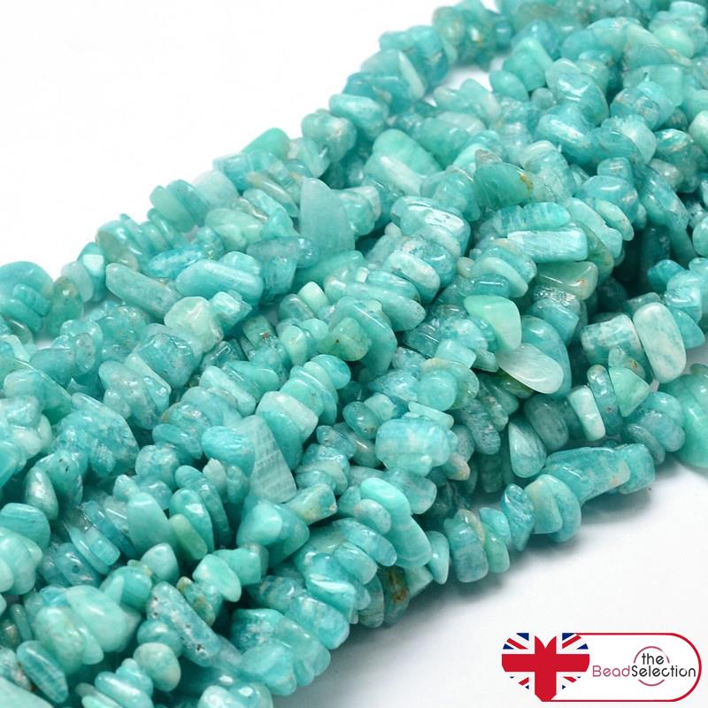 PREMIUM QUALITY AMAZONITE GEMSTONE CHIP BEADS 10mm-5mm 240+ Beads 1 STRAND GC20