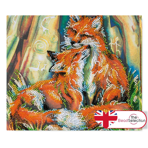 SMALL FOXES ABRIS ART BEAD EMBROIDERY KIT MIDI 20cm x 20cm ( AMB-016 )