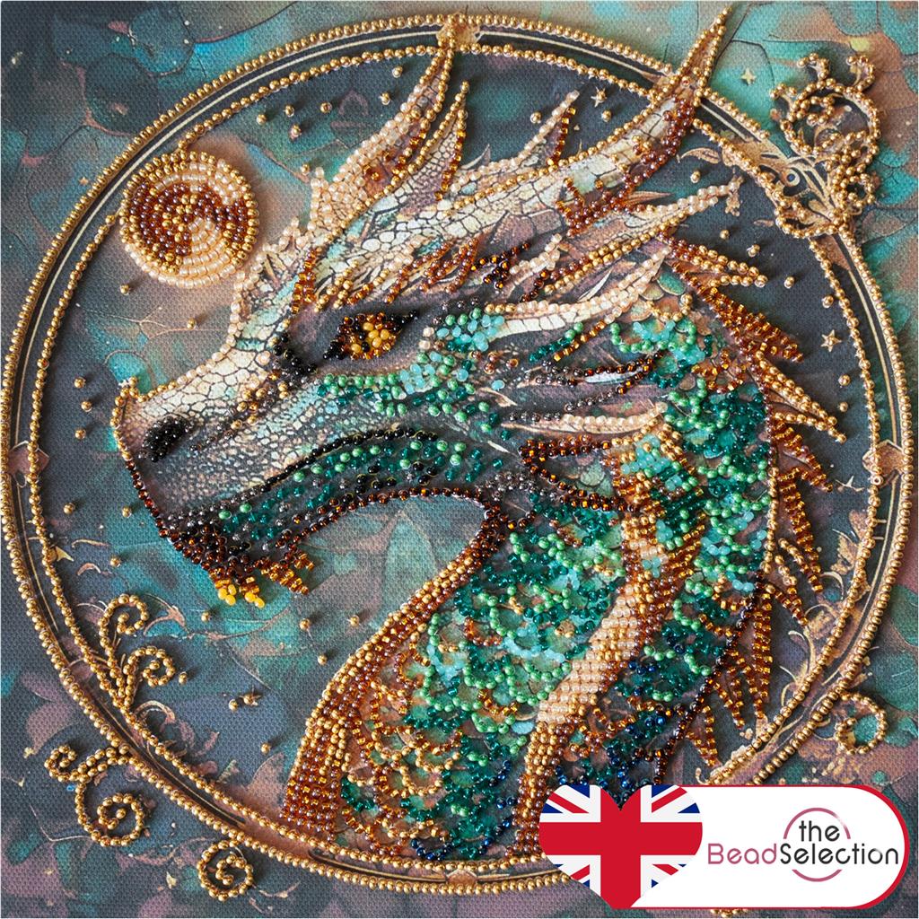 BREATH OF FIRE DRAGON ABRIS ART BEAD EMBROIDERY KIT 20cm x 20cm ( AMB-122)
