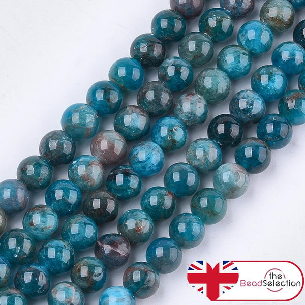 20 Blue Apatite Natural Gemstone Beads 10mm Jewellery making GS188