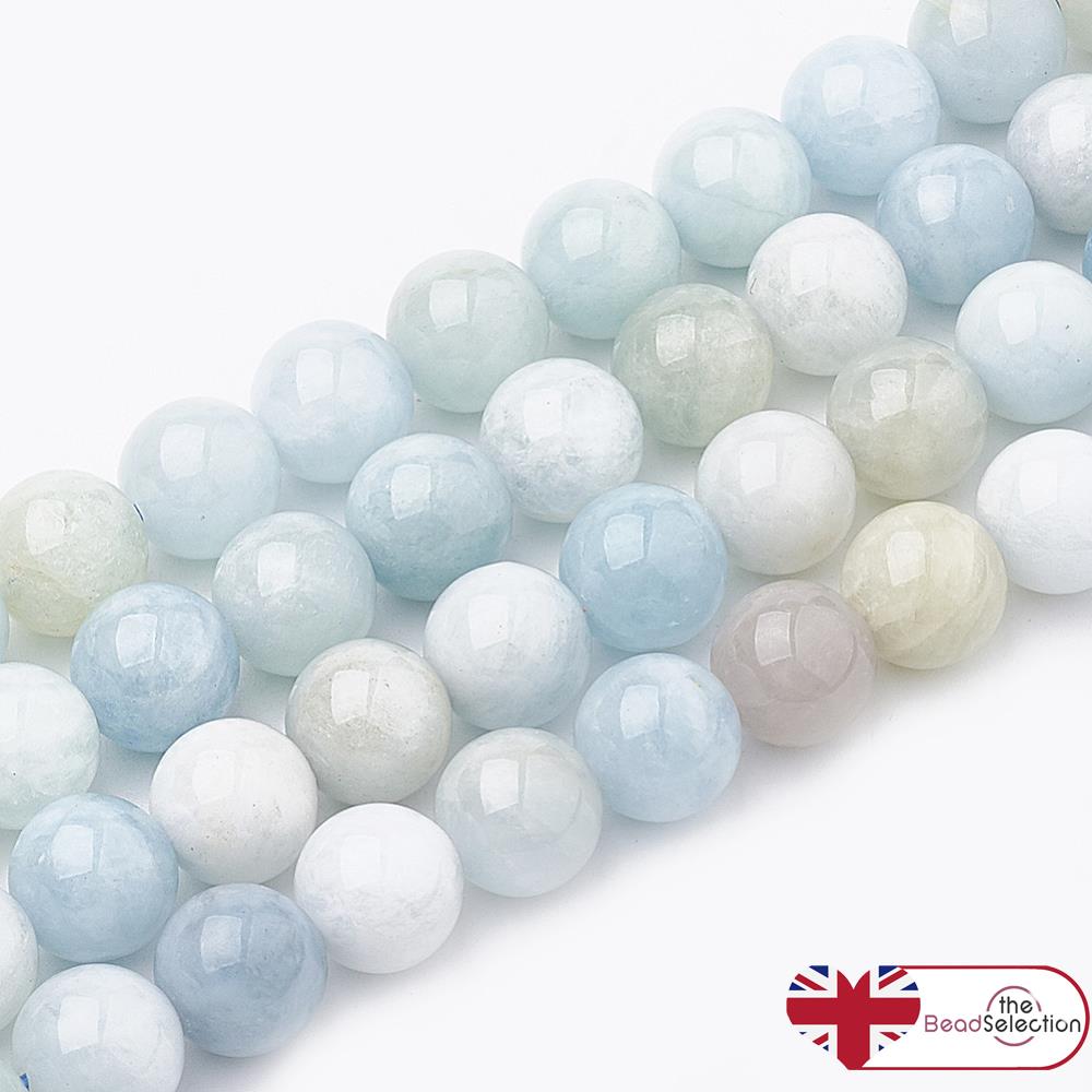 Aquamarine Round Gemstone Natural Beads 8mm 25 Beads Jewellery Making GS199