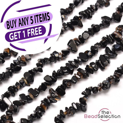 Black Onyx Beads Chip 8mm-5mm 1Strand 240+ Natural Gemstone GC61