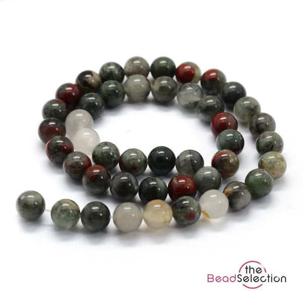 30 Natural African Bloodstone Round Beads Gemstone Jewellery Making 6mm GS208
