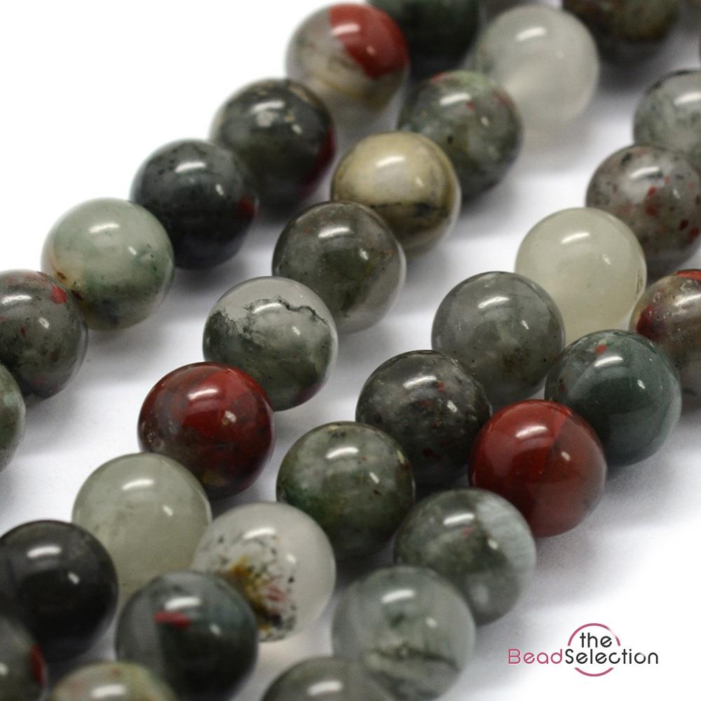 30 Natural African Bloodstone Round Beads Gemstone Jewellery Making 6mm GS208