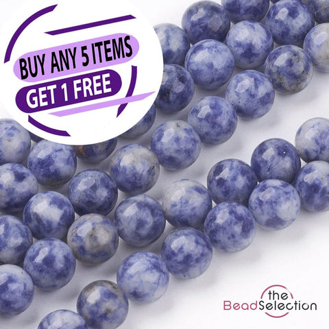 25 Blue Spot Jasper Natural Gemstone Beads 8mm Jewellery Making GS121