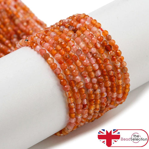 185+ Tiny Red Carnelian Faceted Round Gemstone Beads 2mm 1 Strand GS191