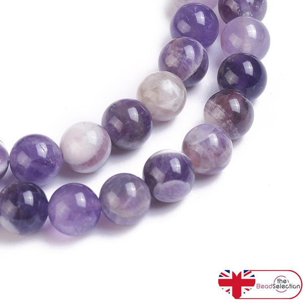 30 Chevron Amethyst Gemstone Round Beads 6mm GS241