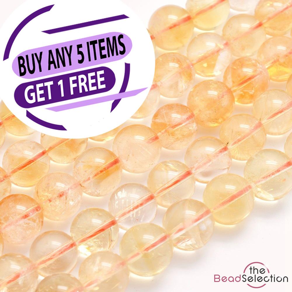 Yellow Citrine Round Beads Natural Gemstone 4mm 90+ Strand