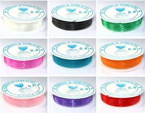 0.6MM 16m STRONG STRETCH ELASTIC THREAD CORD WIRE 10 COLOUR CHOICE