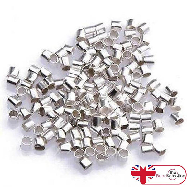 500 x SILVER PLATED 2.5mm TUBE CRIMP BEADS FINDINGS AH9
