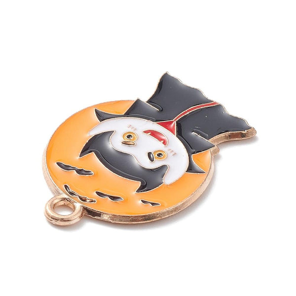 5 Halloween Dracula Vampire Enamel Charms Pendant 25mm Jewellery Making C329