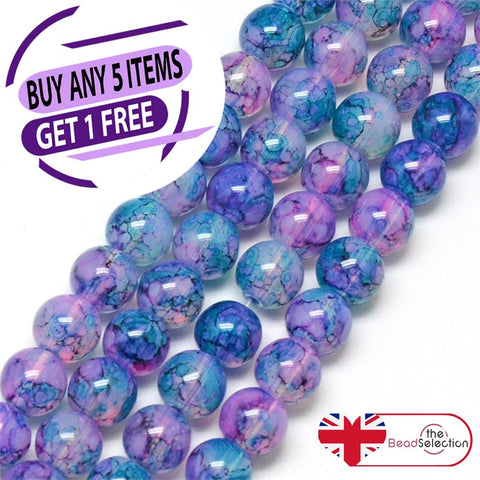 20 GLASS ROUND DONUT GLITTER BEADS 10mm LARGE HOLE 4mm TWO - Foto 5