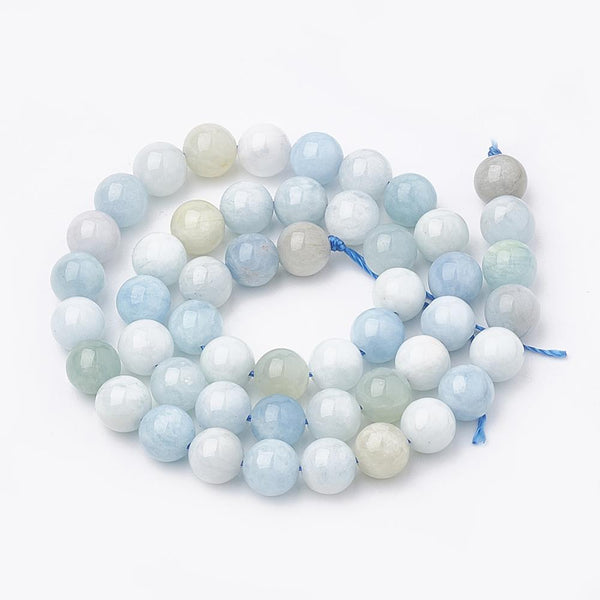 Aquamarine Round Gemstone Natural Beads 8mm 25 Beads Jewellery Making GS199