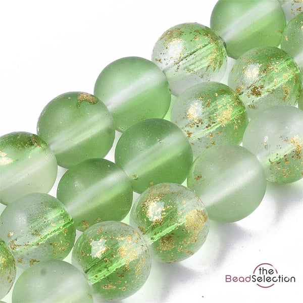 Frosted Glitter Round Glass Beads 4mm 6mm 8mm Jewellery Making 8 Colour Choice