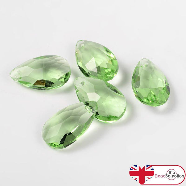 10 CRYSTAL GLASS FACETED SUN CATCHER DROP PENDANTS 22mm AMBER GOLD YELLOW GLS182