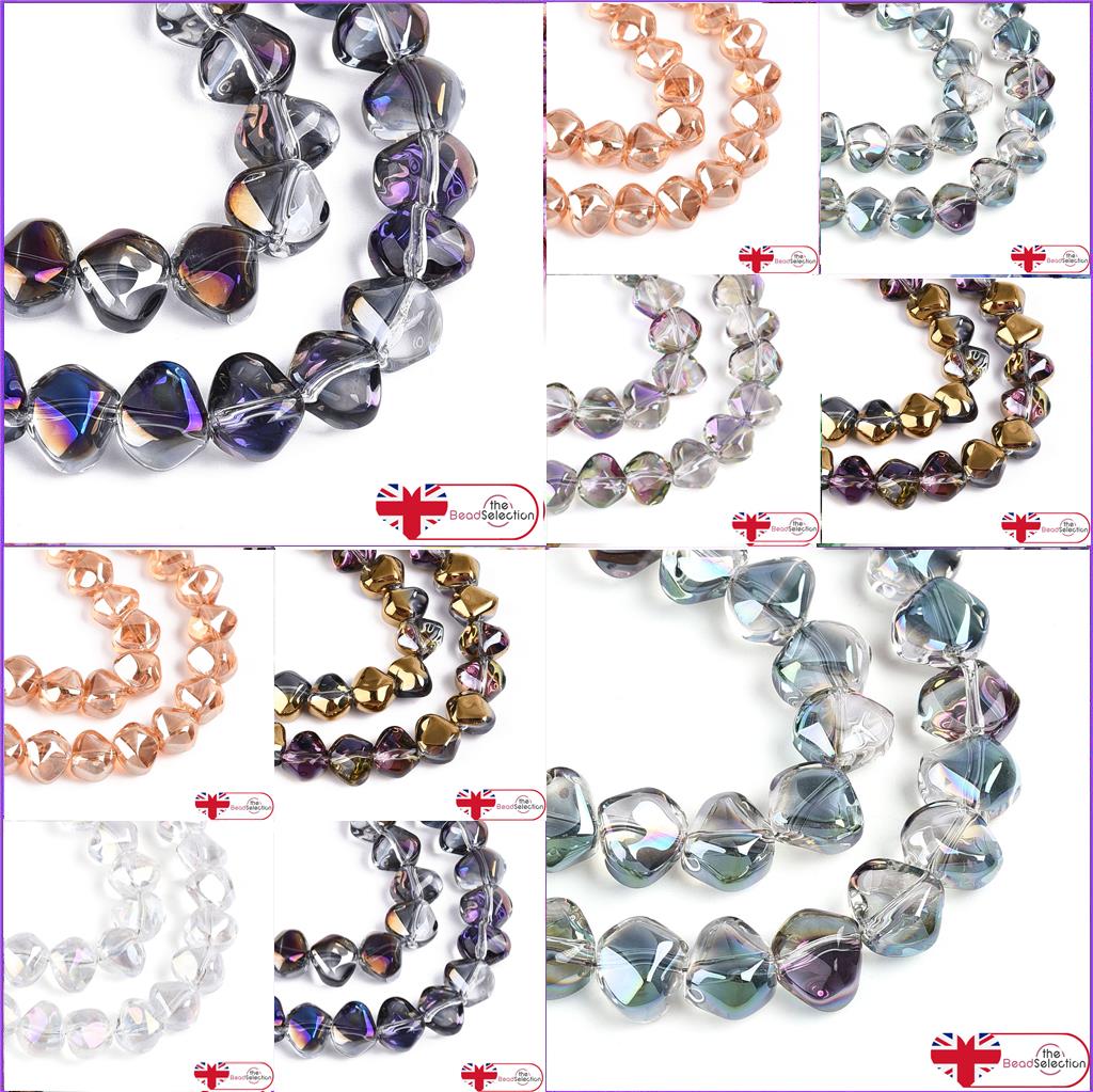 30 Nugget Glass Beads 8mm Electroplated lustre Jewellery Making