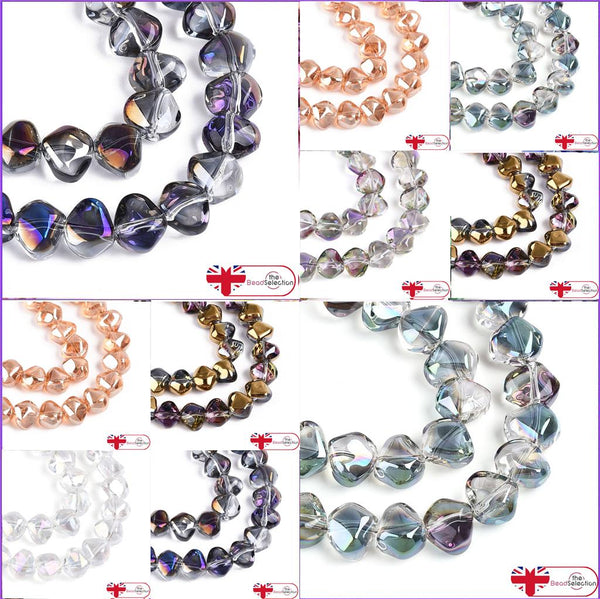 30 Nugget Glass Beads 8mm Electroplated lustre Jewellery Making
